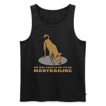 Mantrailer Dogs Mantrailing - Men's Premium Organic Tank Top - black - Front - AI Model Male 178 light (178cm)