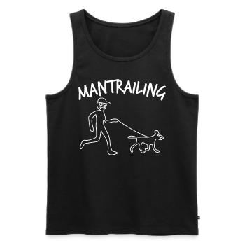 Mantrailer Chien Mantrailing - Débardeur bio Premium Homme - noir - Devant - AI Model Male 178 light (178cm)