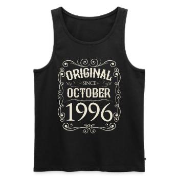 Vintage - Original since October 1996 Birthday - Men's Premium Organic Tank Top - black - Front - AI Model Male 178 light (178cm)