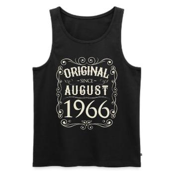 Vintage - Original since August 1966 Geburtstag - Männer Premium Bio Tank Top - Schwarz - Vorne - Michal (187cm)