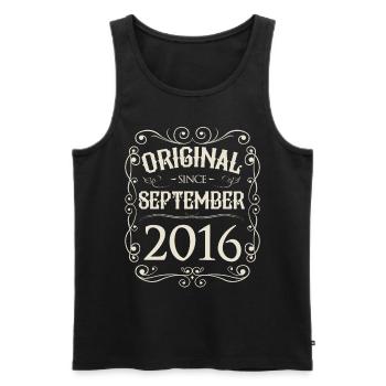 Vintage - Original since September 2016 Birthday - Men's Premium Organic Tank Top - black - Front - AI Model Male 178 light (178cm)