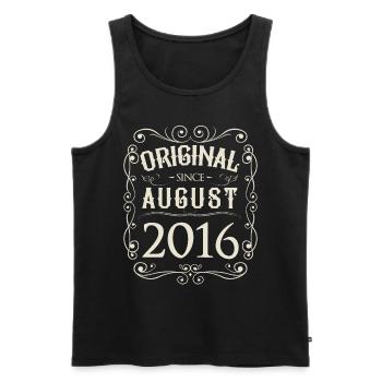 Vintage - Original since August 2016 Birthday - Men's Premium Organic Tank Top - black - Front - AI Model Male 178 light (178cm)