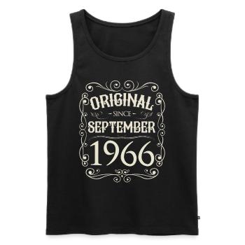 Vintage - Original since September 1966 Geburtstag - Männer Premium Bio Tank Top - Schwarz - Vorne - Michal (187cm)