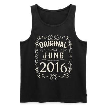 Millésime - Original depuis juin 2016 Anniversaire - Débardeur bio Premium Homme - noir - Devant - Michal (187cm)