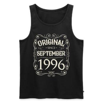 Vintage - Original since September 1996 Geburtstag - Männer Premium Bio Tank Top - Schwarz - Vorne - AI Model Male 178 light (178cm)