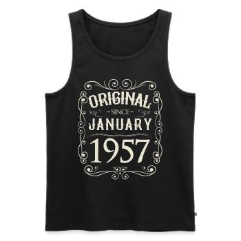 Vintage - Original since Januar 1957 Geburtstag - Männer Premium Bio Tank Top - Schwarz - Vorne - Michal (187cm)