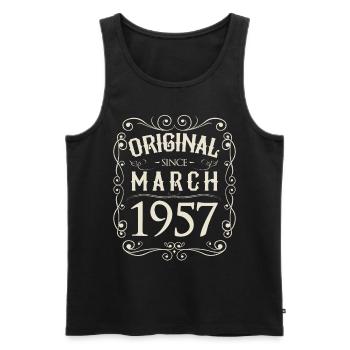 Vintage - Original since März 1957 Geburtstag - Männer Premium Bio Tank Top - Schwarz - Vorne - Michal (187cm)