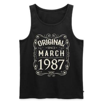 Vintage - Original since März 1987 Geburtstag - Männer Premium Bio Tank Top - Schwarz - Vorne - Michal (187cm)