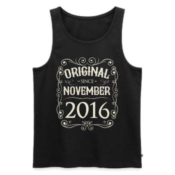 Vintage - Original since November 2016 Birthday - Men's Premium Organic Tank Top - black - Front - AI Model Male 178 light (178cm)