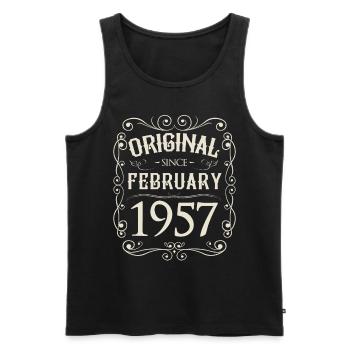 Vintage - Original since Februar 1957 Geburtstag - Männer Premium Bio Tank Top - Schwarz - Vorne - Michal (187cm)