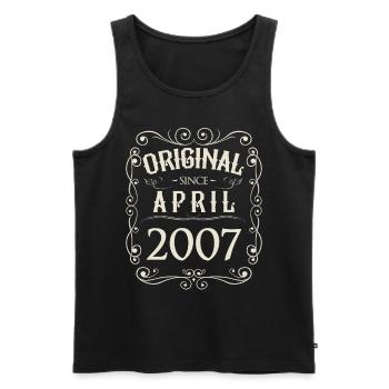 Vintage - Original depuis l'anniversaire d'avril 2007 - Débardeur bio Premium Homme - noir - Devant - AI Model Male 178 light (178cm)