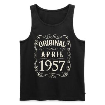Vintage - Original since April 1957 Geburtstag - Männer Premium Bio Tank Top - Schwarz - Vorne - Michal (187cm)
