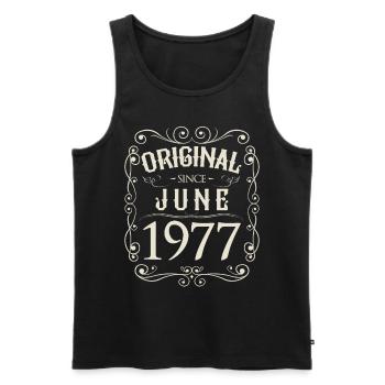 Vintage - Original since June 1977 birthday - Men's Premium Organic Tank Top - black - Front - Michal (187cm)