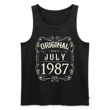 Vintage - Original depuis l'anniversaire de juillet 1987 - Débardeur bio Premium Homme - noir - Devant - AI Model Male 178 light (178cm)