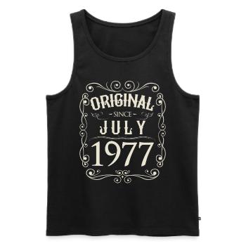 Vintage - Original depuis l'anniversaire de juillet 1977 - Débardeur bio Premium Homme - noir - Devant - AI Model Male 178 light (178cm)