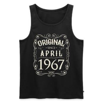 Vintage - Original since April 1967 Geburtstag - Männer Premium Bio Tank Top - Schwarz - Vorne - Michal (187cm)