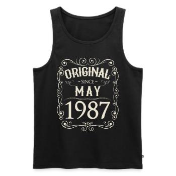 Vintage - Original since Mai 1987 Geburtstag - Männer Premium Bio Tank Top - Schwarz - Vorne - Michal (187cm)