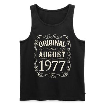 Vintage - Original since August 1977 birthday - Men's Premium Organic Tank Top - black - Front - Michal (187cm)