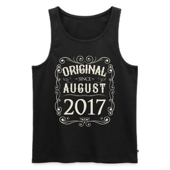 Vintage - Original depuis l'anniversaire d'août 2017 - Débardeur bio Premium Homme - noir - Devant - AI Model Male 178 light (178cm)