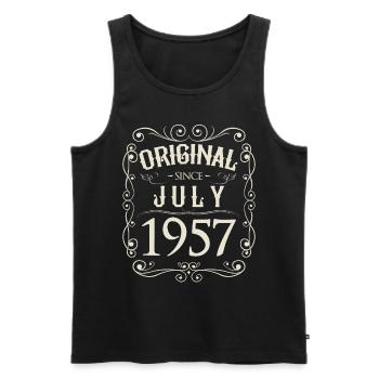 Vintage - Original depuis l'anniversaire de juillet 1957 - Débardeur bio Premium Homme - noir - Devant - AI Model Male 178 light (178cm)