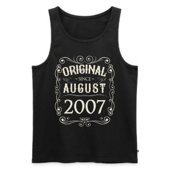 Vintage - Original depuis l'anniversaire d'août 2007 - Débardeur bio Premium Homme - noir - Devant - Michal (187cm)