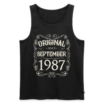 Vintage - Original since September 1987 Geburtstag - Männer Premium Bio Tank Top - Schwarz - Vorne - Michal (187cm)