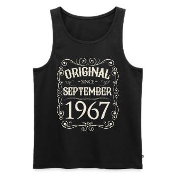 Vintage - Original since September 1967 Geburtstag - Männer Premium Bio Tank Top - Schwarz - Vorne - Michal (187cm)