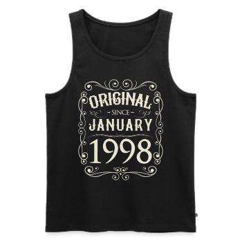 Vintage - Original depuis l'anniversaire de janvier 1998 - Débardeur bio Premium Homme - noir - Devant - Michal (187cm)