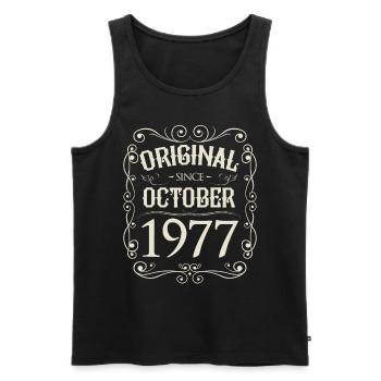 Vintage - Original since October 1977 birthday - Men's Premium Organic Tank Top - black - Front - Michal (187cm)