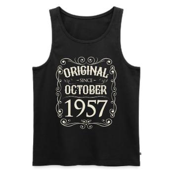 Vintage - Original depuis l'anniversaire d'octobre 1957 - Débardeur bio Premium Homme - noir - Devant - Michal (187cm)