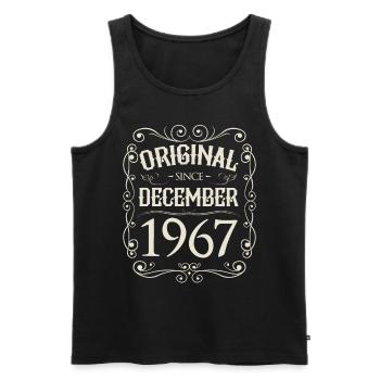 Vintage - Original since Dezember 1967 Geburtstag - Männer Premium Bio Tank Top - Schwarz - Vorne - Michal (187cm)