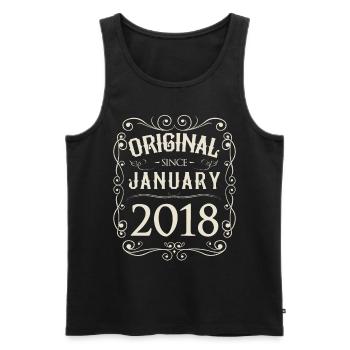 Vintage - Original since January 2018 birthday - Men's Premium Organic Tank Top - black - Front - Michal (187cm)