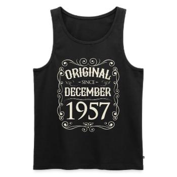 Vintage - Original since Dezember 1957 Geburtstag - Männer Premium Bio Tank Top - Schwarz - Vorne - Michal (187cm)