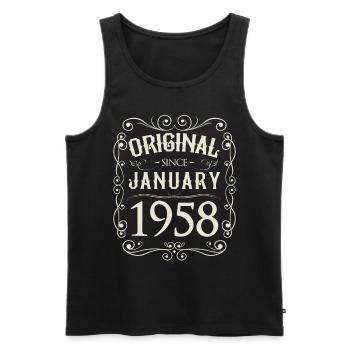 Vintage - Original since Januar 1958 Geburtstag - Männer Premium Bio Tank Top - Schwarz - Vorne - Michal (187cm)