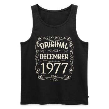 Vintage - Original since December 1977 birthday - Men's Premium Organic Tank Top - black - Front - Michal (187cm)