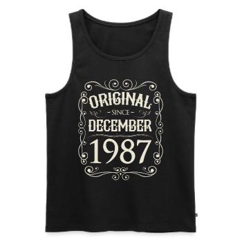 Vintage - Original since Dezember 1987 Geburtstag - Männer Premium Bio Tank Top - Schwarz - Vorne - Michal (187cm)