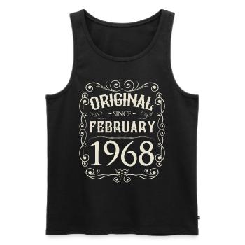 Vintage - Original depuis l'anniversaire de février 1968 - Débardeur bio Premium Homme - noir - Devant - AI Model Male 178 light (178cm)