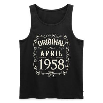 Vintage - Original since April 1958 Geburtstag - Männer Premium Bio Tank Top - Schwarz - Vorne - Michal (187cm)