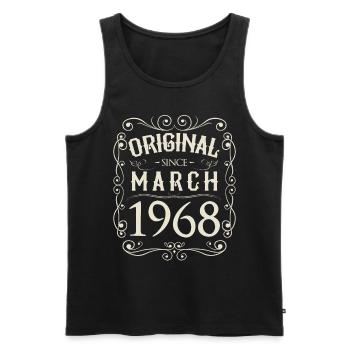 Vintage - Original depuis l'anniversaire de mars 1968 - Débardeur bio Premium Homme - noir - Devant - AI Model Male 178 light (178cm)