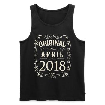 Vintage - Original since April 2018 birthday - Men's Premium Organic Tank Top - black - Front - Michal (187cm)