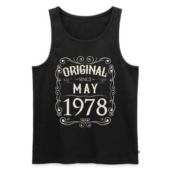 Vintage - Original depuis l'anniversaire de mai 1978 - Débardeur bio Premium Homme - noir - Devant - Michal (187cm)