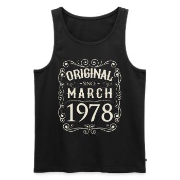 Vintage - Original depuis l'anniversaire de mars 1978 - Débardeur bio Premium Homme - noir - Devant - Michal (187cm)