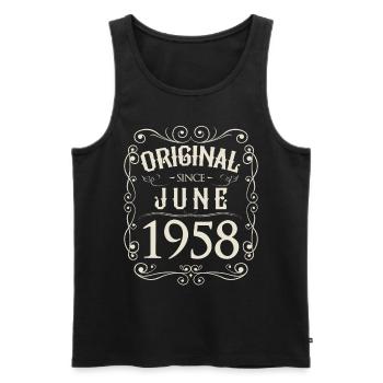 Vintage - Original since Juni 1958 Geburtstag - Männer Premium Bio Tank Top - Schwarz - Vorne - Michal (187cm)