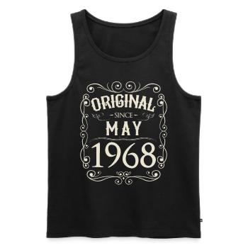 Vintage - Original depuis l'anniversaire de mai 1968 - Débardeur bio Premium Homme - noir - Devant - AI Model Male 178 light (178cm)