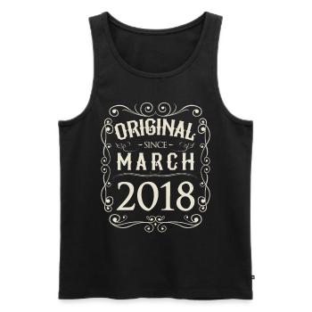 Vintage - Original since March 2018 birthday - Men's Premium Organic Tank Top - black - Front - Michal (187cm)
