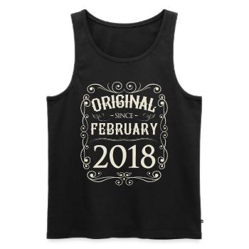 Vintage - Original since February 2018 birthday - Men's Premium Organic Tank Top - black - Front - Michal (187cm)