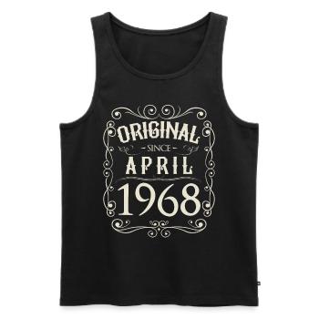 Vintage - Original depuis l'anniversaire d'avril 1968 - Débardeur bio Premium Homme - noir - Devant - AI Model Male 178 light (178cm)