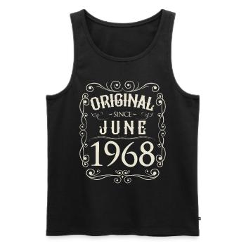 Vintage - Original depuis l'anniversaire de juin 1968 - Débardeur bio Premium Homme - noir - Devant - AI Model Male 178 light (178cm)