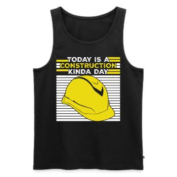 Construction Site Construction Manager - Men's Premium Organic Tank Top - black - Front - AI Model Male 178 light (178cm)