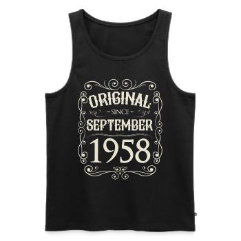 Vintage - Original since September 1958 Geburtstag - Männer Premium Bio Tank Top - Schwarz - Vorne - Michal (187cm)